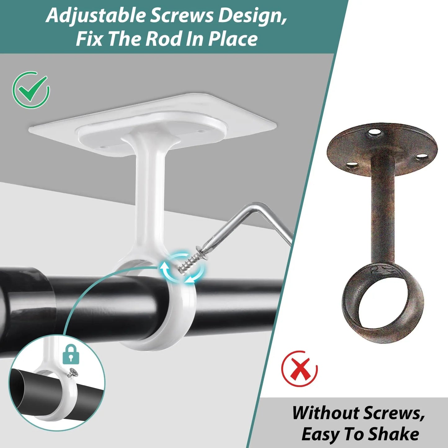 Innovative Drill-Free Ceiling-Mount Curtain Rod Brackets with Easy Self-Adhesive Installation for a Seamless Home Upgrade