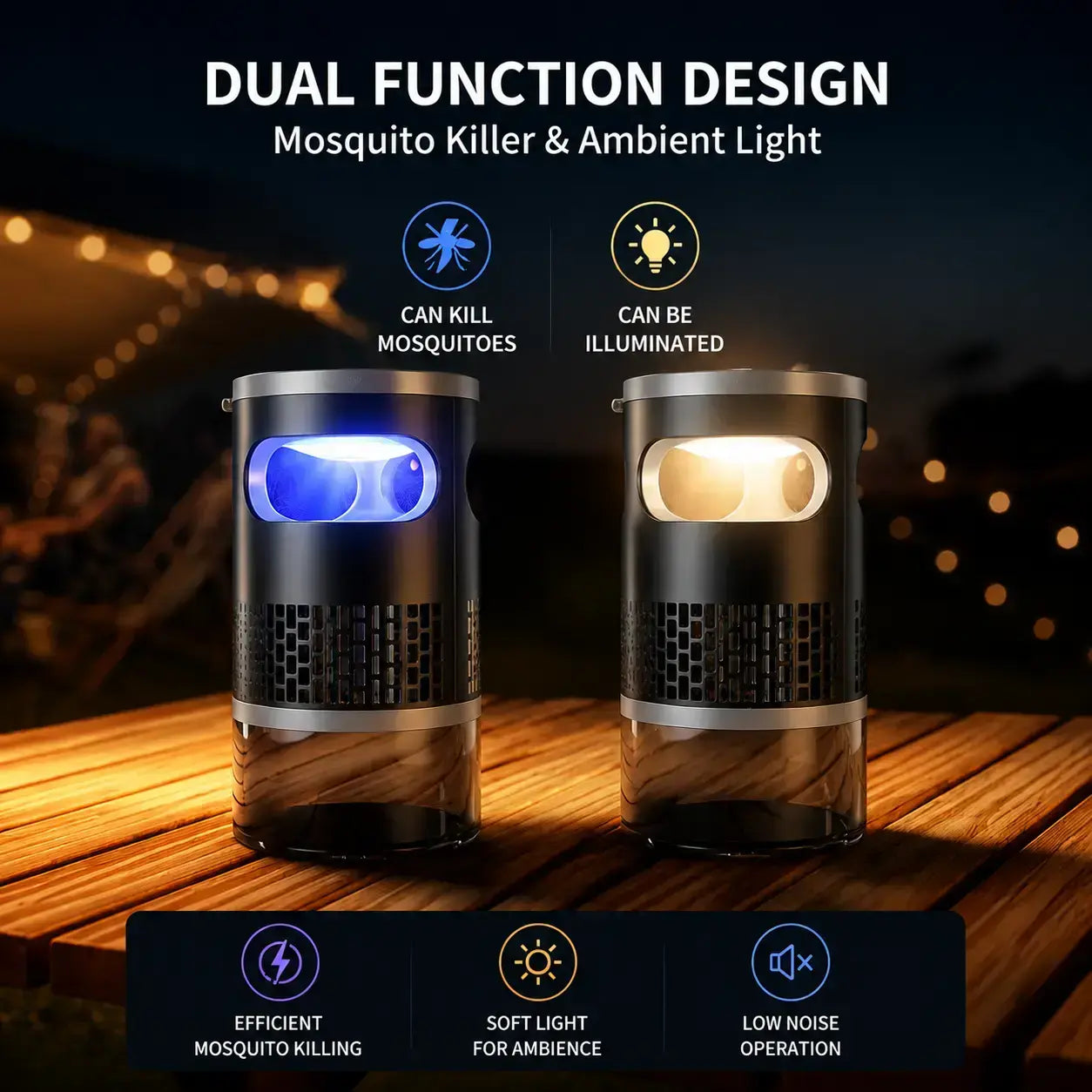 Summervibes Indoor Insect Trap - Ultimate UV Light & Suction Solution for Mosquitoes, Fruit Flies, Gnats & Moths - Silent, Safe & Effective for Your Home