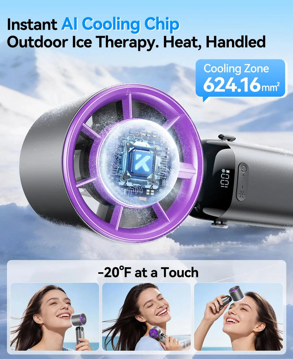 Upgraded 4-in-1 Portable Turbo Fan with 199 Speed Settings, 21500 RPM, Enhanced Battery Life, Digital Display, 120° Rotation, USB Charging, Ideal for Travel and Office Use