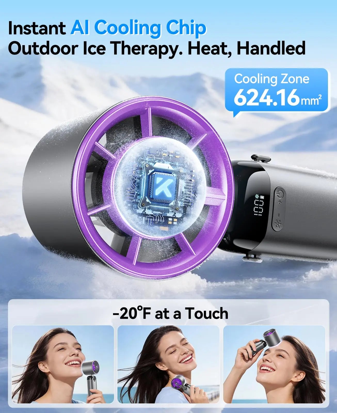 Upgraded 4-in-1 Portable Turbo Fan with 199 Speed Settings, 21500 RPM, Enhanced Battery Life, Digital Display, 120° Rotation, USB Charging, Ideal for Travel and Office Use