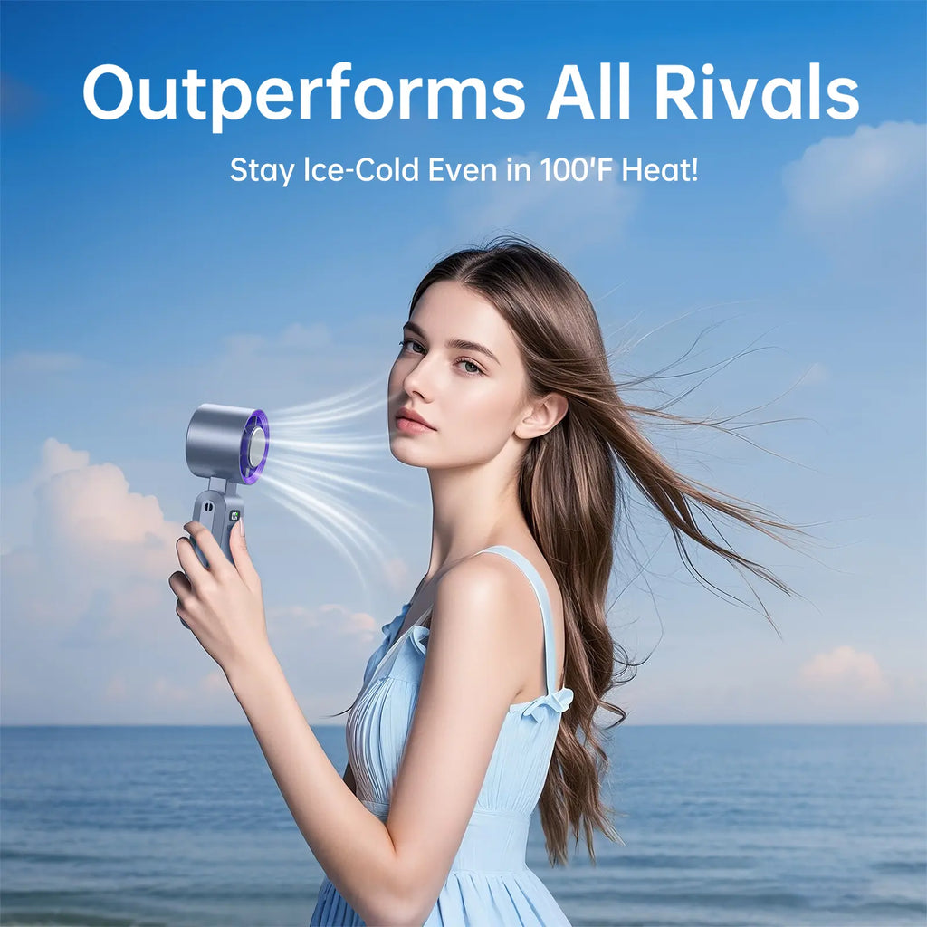 Coolhill Foldable High-Speed Handheld Fan - 199 Adjustable Levels for Ultimate Summer Comfort and Travel Essentials