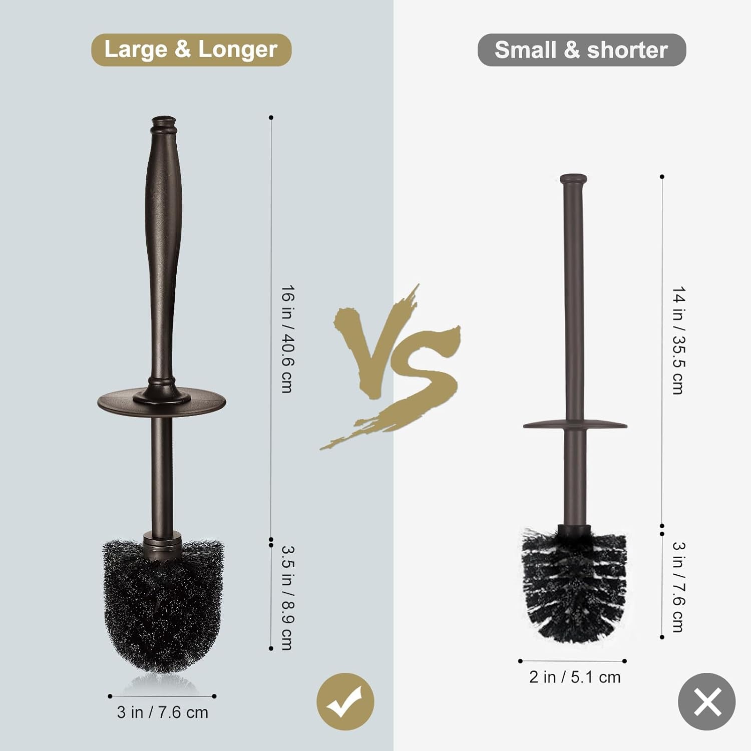 Toilet Bowl Brush Holder Set: Elegant Bronze Toilet Scrubber and Caddy for Deep Cleaning and Decorative Bathroom Accessories