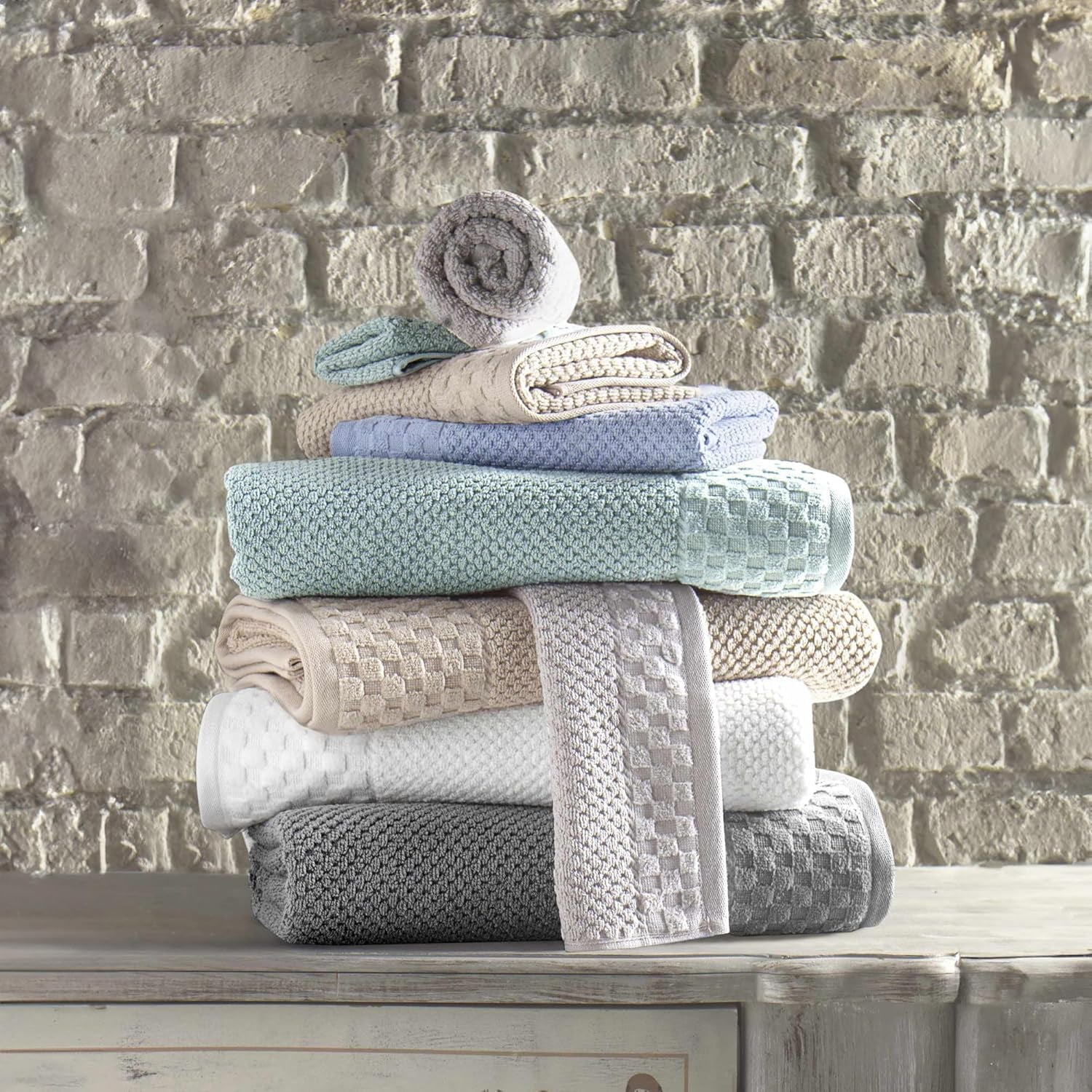 CTT Luxury 6-Piece Towel Set - 100% Turkish Cotton, Quick-Drying, Highly Absorbent, Includes 2 Bath Towels, 2 Hand Towels, and 2 Washcloths in White