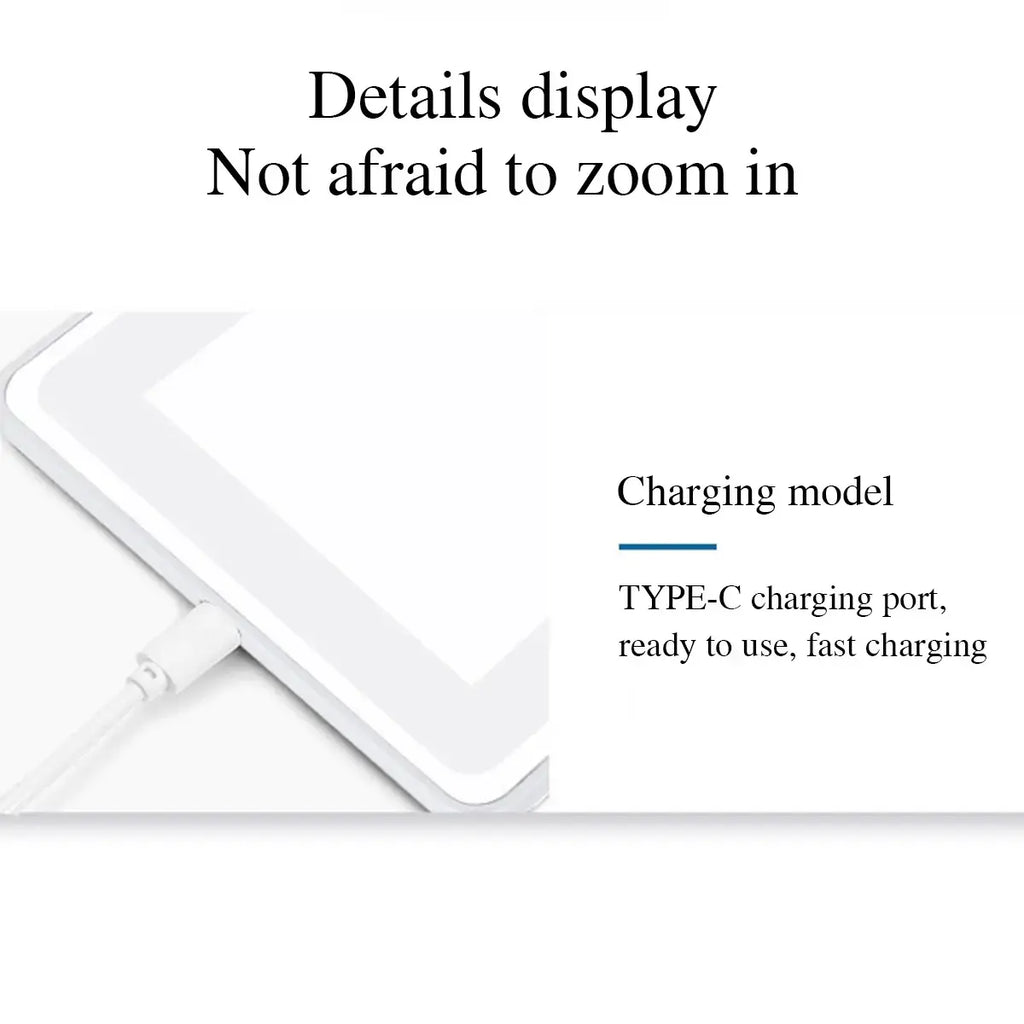 LED Touch Screen Car Sun Visor Makeup Mirror - Adjustable Brightness, Rechargeable HD Vanity Mirror for Stylish Women