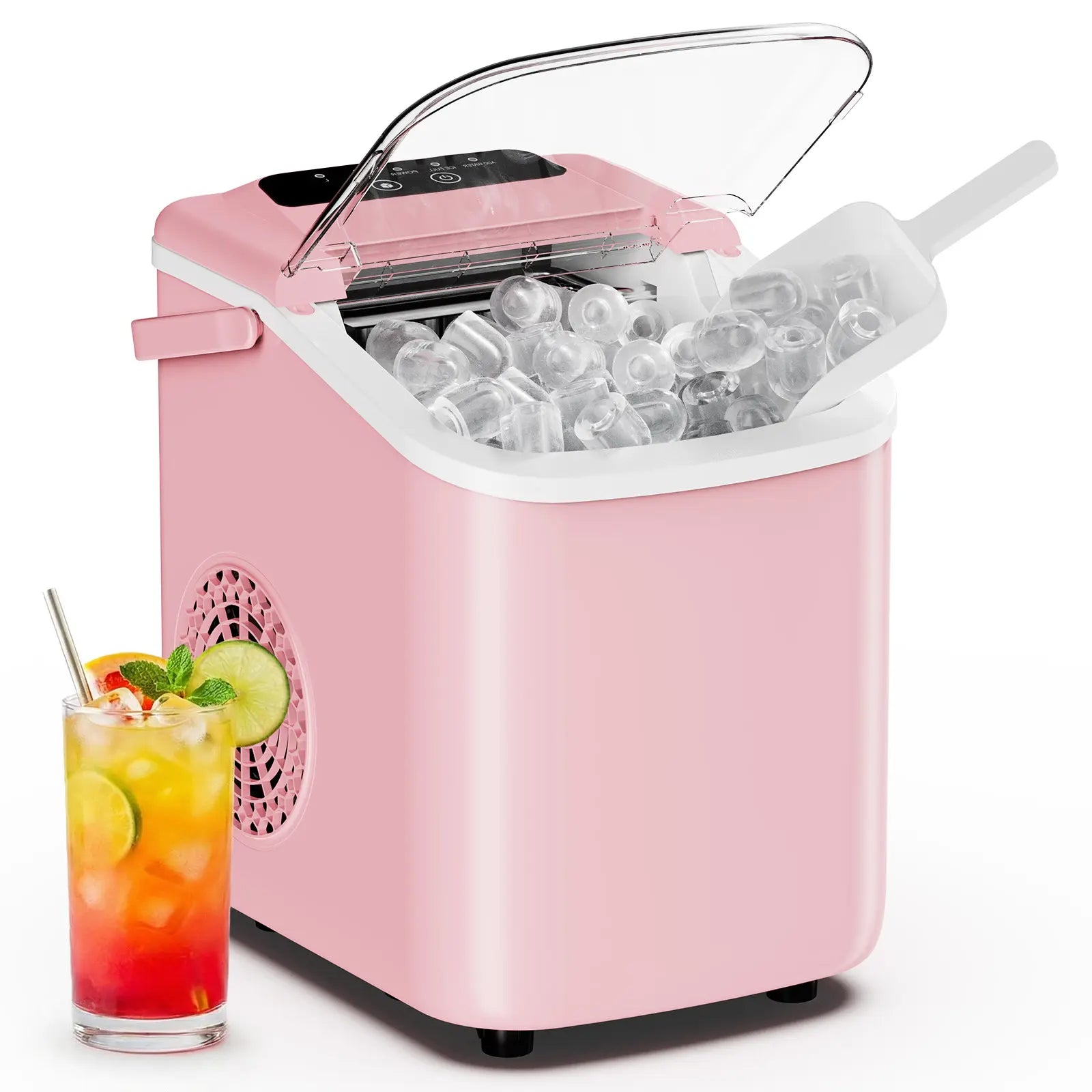 Portable Countertop Ice Maker - 9 Bullet Ice Cubes in 6 Mins, 26Lbs Daily, Auto-Cleaning, Includes Basket & Scoop - Perfect for Home, Kitchen, RV & Camping