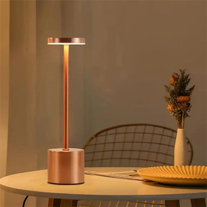Contemporary Touch-Control LED Table Lamp, Rechargeable Portable Ambient Light for Home, Living Room, and Bedroom Decor