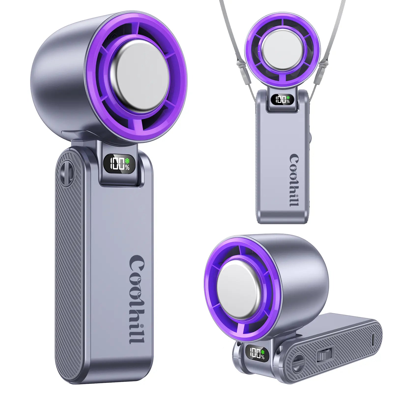 Coolhill Foldable High-Speed Handheld Fan - 199 Adjustable Levels for Ultimate Summer Comfort and Travel Essentials