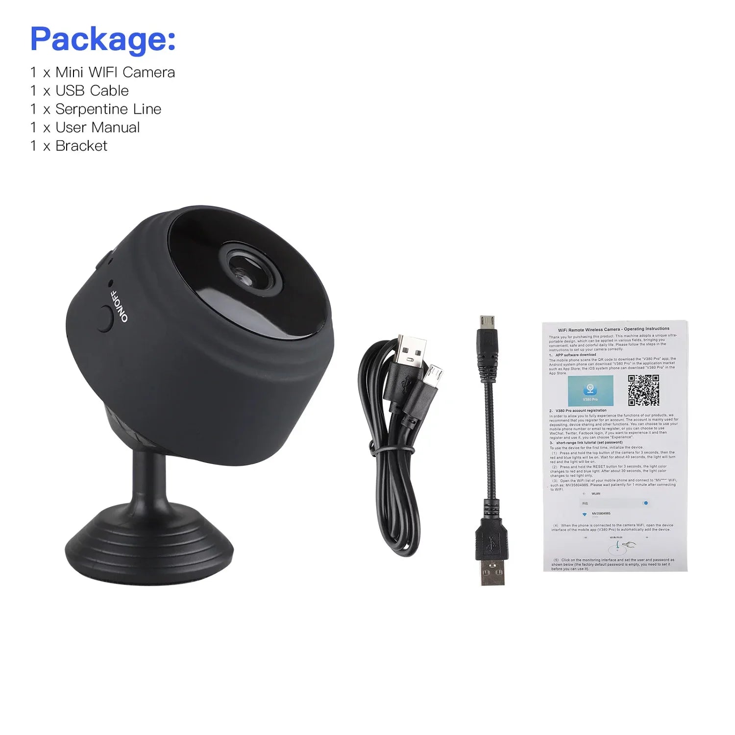 SZDUDU Mini Wireless Security Camera - Full HD 720P, Night Vision, Motion Detection, Perfect for Home, Car, Office, and Outdoor Use