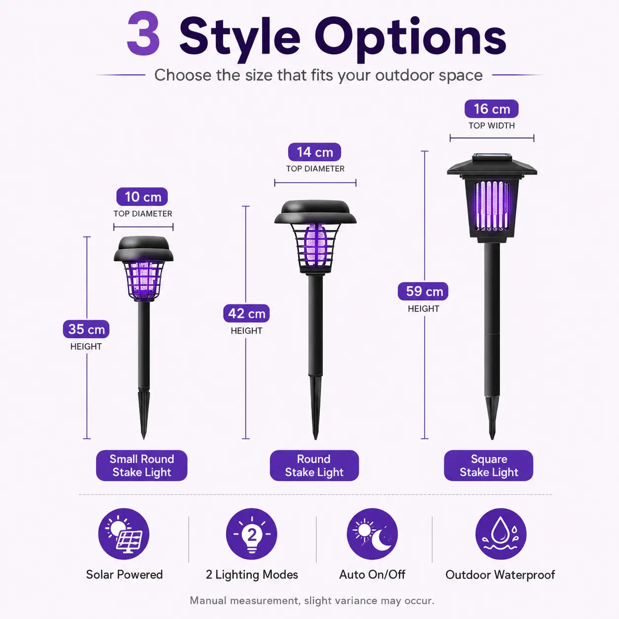 Solar-Powered Mosquito Zapper & Garden Stake Light – Dual Mode Insect Killer & Pathway Illumination, Weather Resistant, Easy Setup, Available in Round & Square Designs
