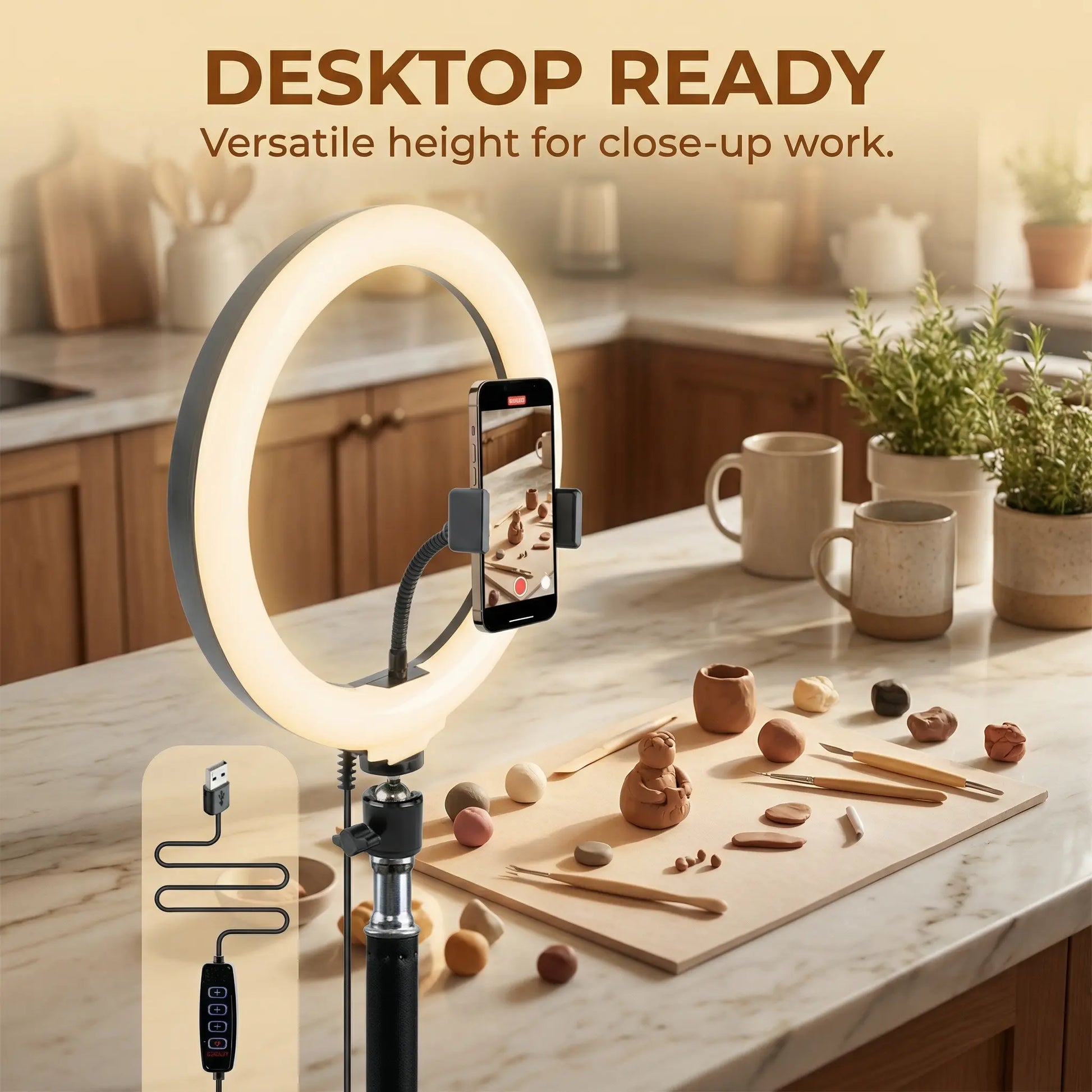 12-Inch Adjustable LED Ring Light with 43-Inch Tripod Stand - Dimmable Multi-Scene Fill Light for Live Streaming, TikTok Videos, Portrait Photography, and YouTube Content Creation