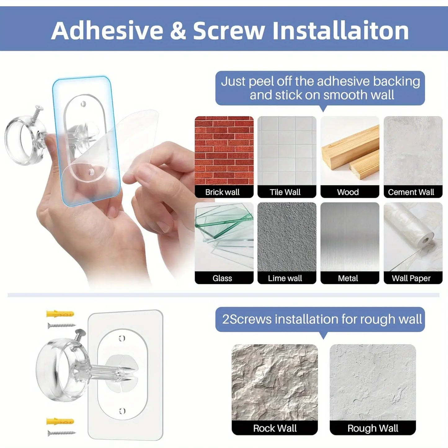 Innovative Drill-Free Ceiling-Mount Curtain Rod Brackets with Easy Self-Adhesive Installation for a Seamless Home Upgrade