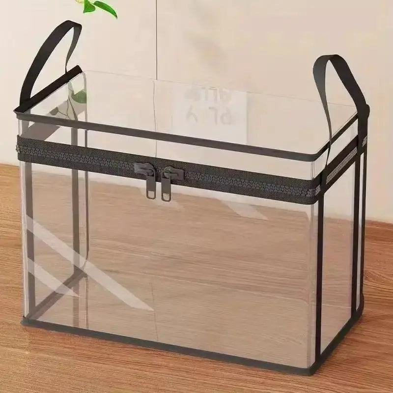 Large Clear Heavy-Duty Plastic Storage Box with Hinged Lid - High Capacity Organizer for Home, Camping, Travel, Attic, and Moving - Free Shipping Available