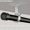 Innovative Drill-Free Ceiling-Mount Curtain Rod Brackets with Easy Self-Adhesive Installation for a Seamless Home Upgrade