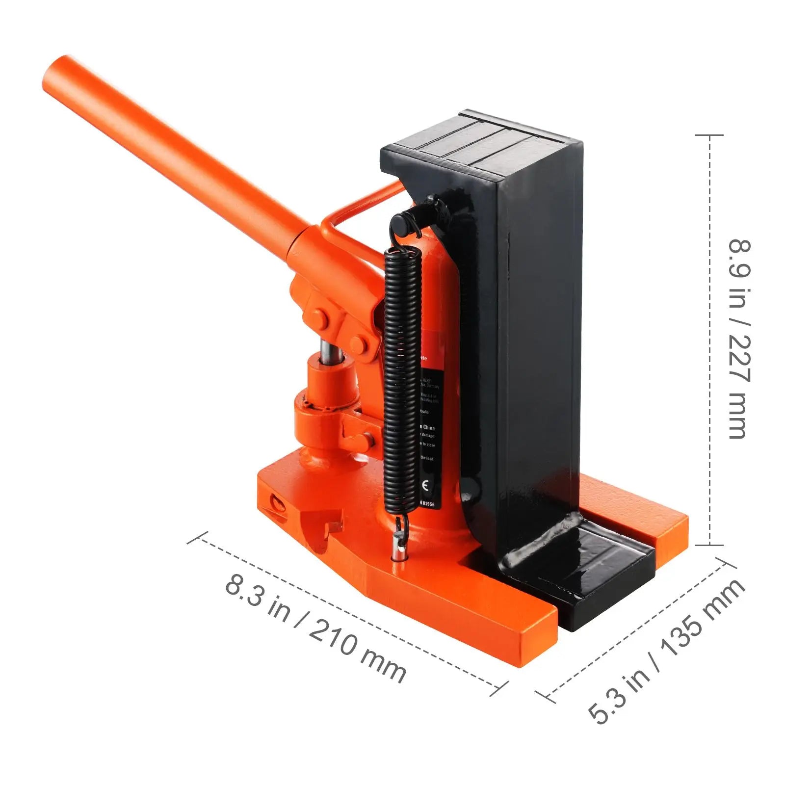 Vevor Hydraulic Toe Jack - 2.5 Ton Toe Lift and 5 Ton Top Lift Capacity, Adjustable Toe Height 0.8-5.3 in, Top Height 8.9-13.4 in, Air Hydraulic Claw Jack for Industrial Machinery