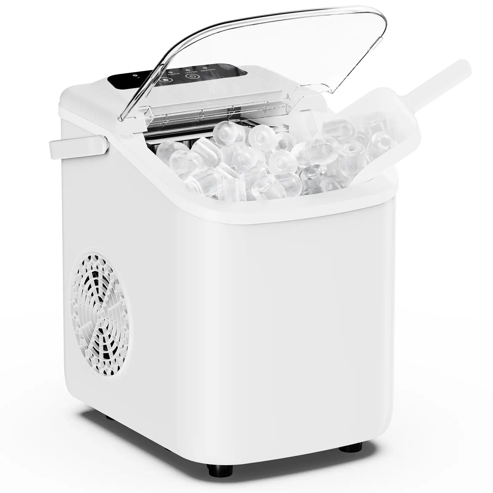 Portable Countertop Ice Maker - 9 Bullet Ice Cubes in 6 Mins, 26Lbs Daily, Auto-Cleaning, Includes Basket & Scoop - Perfect for Home, Kitchen, RV & Camping