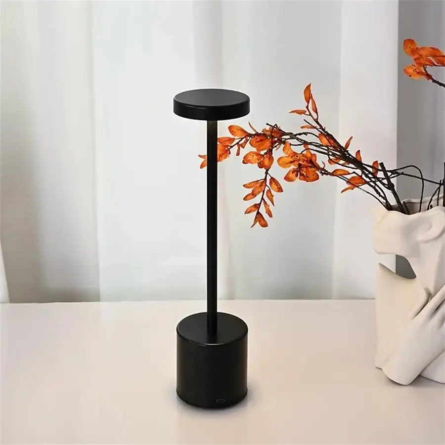 Contemporary Touch-Control LED Table Lamp, Rechargeable Portable Ambient Light for Home, Living Room, and Bedroom Decor