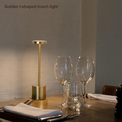 Contemporary Touch-Control LED Table Lamp, Rechargeable Portable Ambient Light for Home, Living Room, and Bedroom Decor