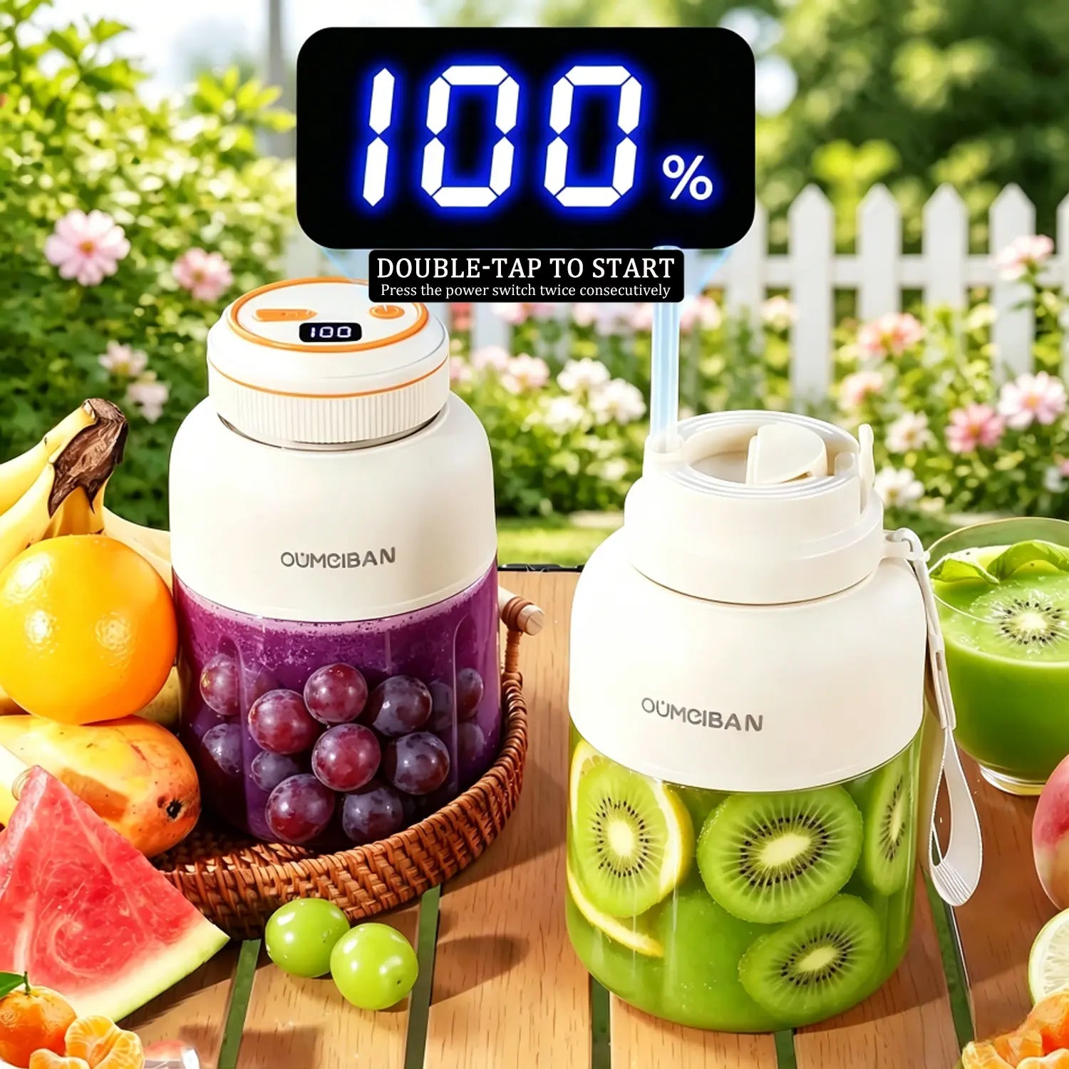 Portable 44Oz Wireless USB Rechargeable Juicer Blender - Perfect for Smoothies, Creams, and Healthy Meals on the Go! Ideal for Camping, Fitness, and Home Use!