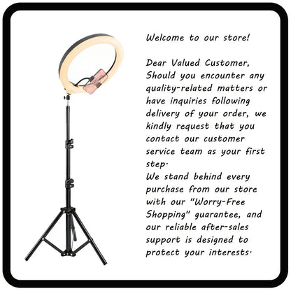12-Inch Adjustable LED Ring Light with 43-Inch Tripod Stand - Dimmable Multi-Scene Fill Light for Live Streaming, TikTok Videos, Portrait Photography, and YouTube Content Creation
