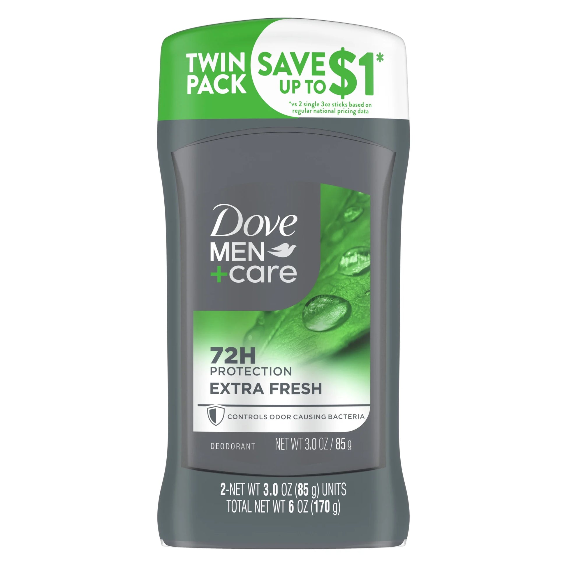 Men's Citrus Extra Fresh Deodorant Stick Twin Pack, 3 Oz Each