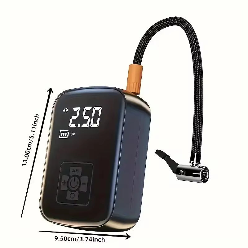 Wireless Portable Air Compressor - Electric Tire Inflator for Motorcycles, Bicycles, Boats, and More