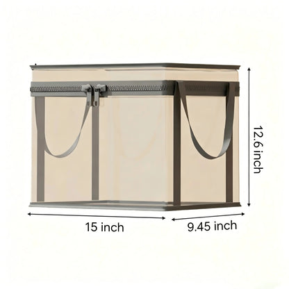 Large Clear Heavy-Duty Plastic Storage Box with Hinged Lid - High Capacity Organizer for Home, Camping, Travel, Attic, and Moving - Free Shipping Available