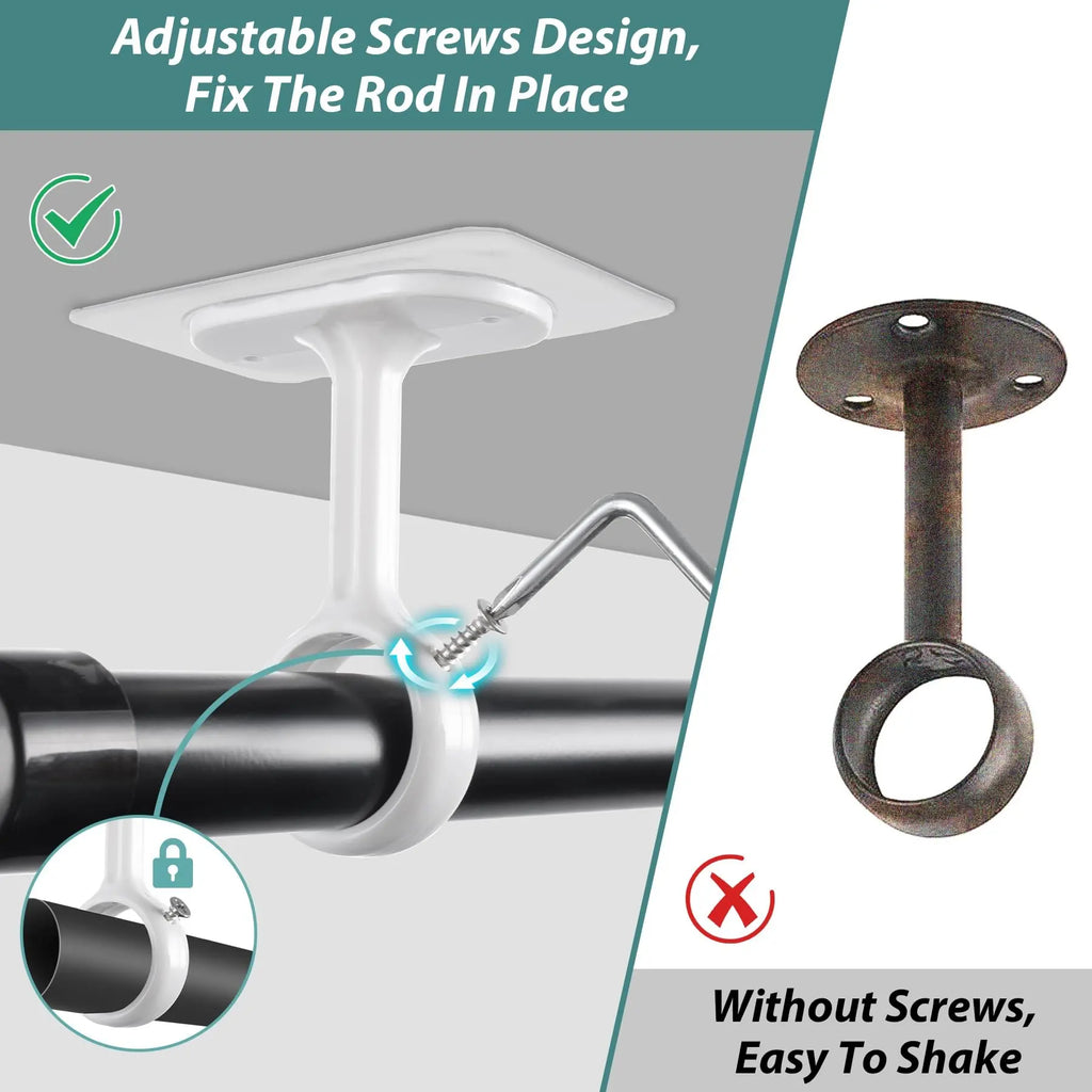 Innovative Drill-Free Ceiling-Mount Curtain Rod Brackets with Easy Self-Adhesive Installation for a Seamless Home Upgrade