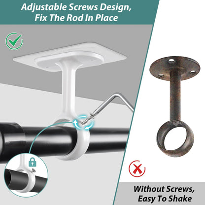 Innovative Drill-Free Ceiling-Mount Curtain Rod Brackets with Easy Self-Adhesive Installation for a Seamless Home Upgrade