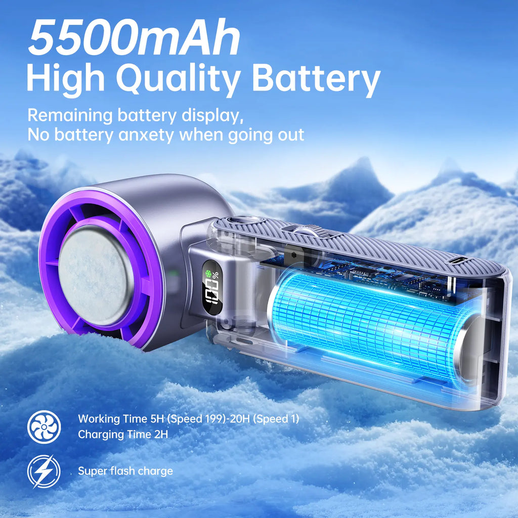 Coolhill Foldable High-Speed Handheld Fan - 199 Adjustable Levels for Ultimate Summer Comfort and Travel Essentials