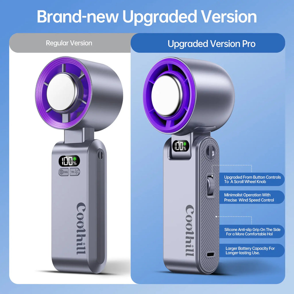 Coolhill Foldable High-Speed Handheld Fan - 199 Adjustable Levels for Ultimate Summer Comfort and Travel Essentials