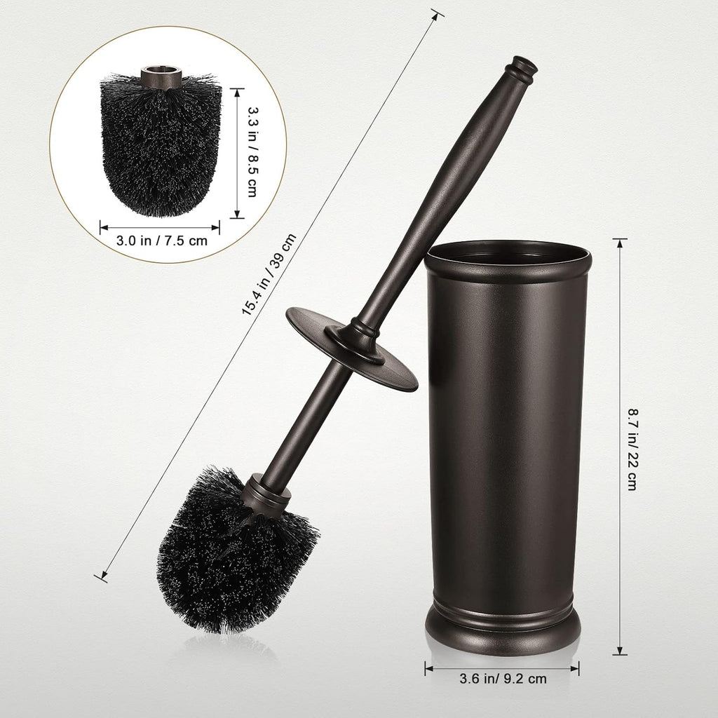 Toilet Bowl Brush Holder Set: Elegant Bronze Toilet Scrubber and Caddy for Deep Cleaning and Decorative Bathroom Accessories