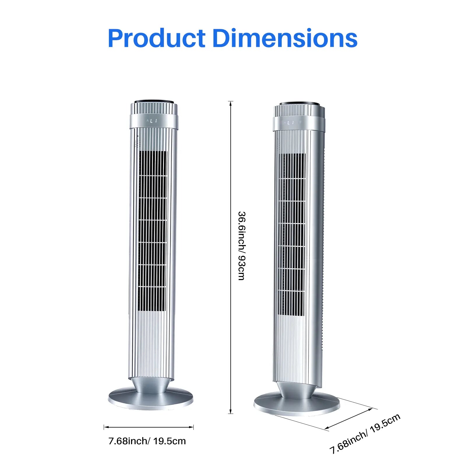 Whisper-Quiet 28dB Tower Fan with 12-Hour Timer & Smart Auto Mode - 64° Oscillating Bladeless Cooling Fan for Bedroom & Home Office