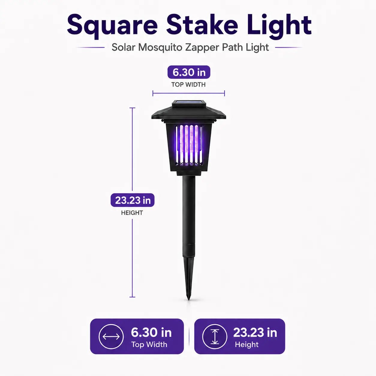 Solar-Powered Mosquito Zapper & Garden Stake Light – Dual Mode Insect Killer & Pathway Illumination, Weather Resistant, Easy Setup, Available in Round & Square Designs