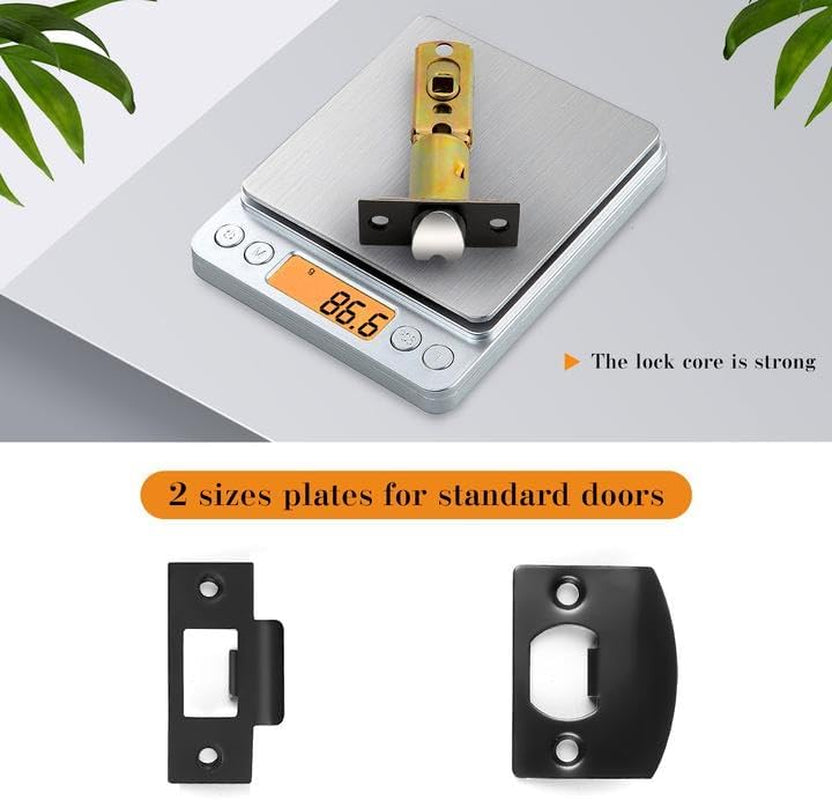Sleek Matte Black Passage Door Levers - Heavy Duty Non-Locking Handles, Reversible Design for Any Door, 2 Pack
