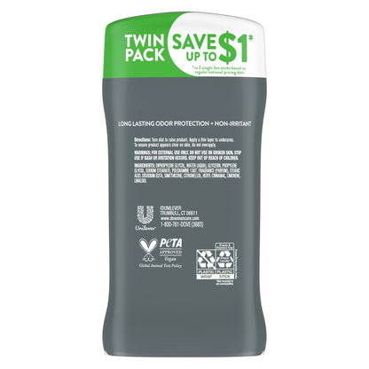 Men's Citrus Extra Fresh Deodorant Stick Twin Pack, 3 Oz Each