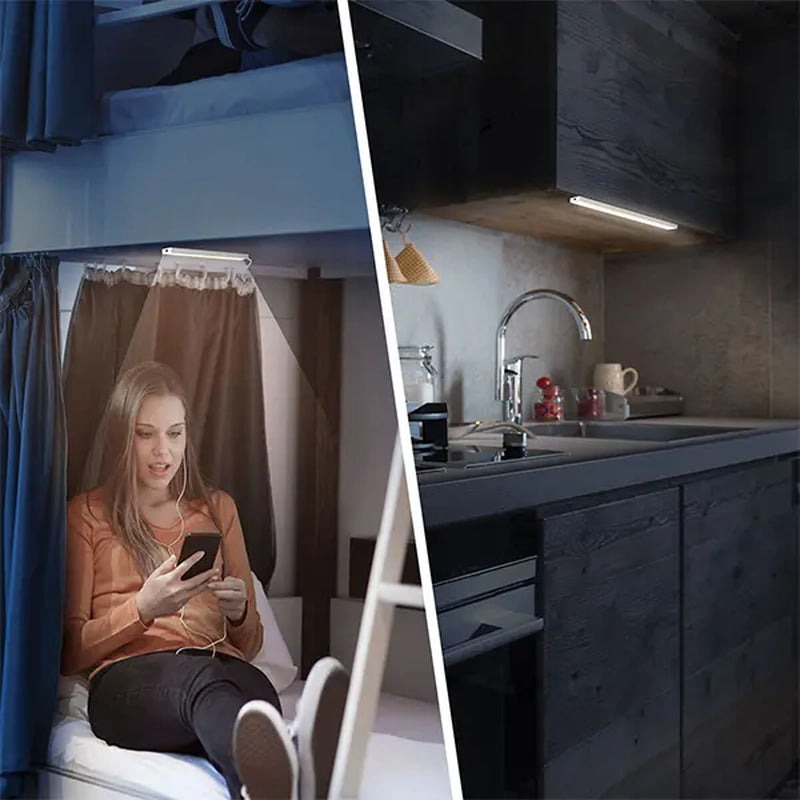 USB LED Under-Cabinet Lighting - Tool-Free Magnetic Installation in 1 Minute, Sleek 0.3-Inch Profile for Kitchen and Workspace