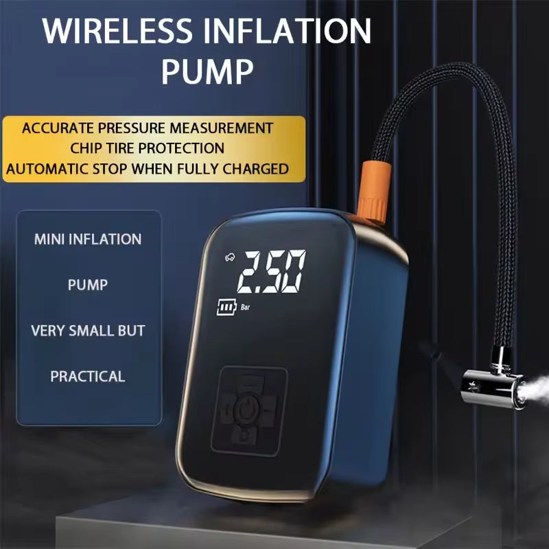 Wireless Portable Air Compressor - Electric Tire Inflator for Motorcycles, Bicycles, Boats, and More
