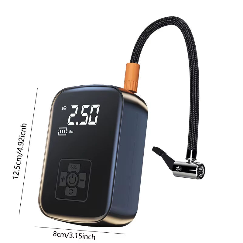 Wireless Portable Air Compressor - Electric Tire Inflator for Motorcycles, Bicycles, Boats, and More