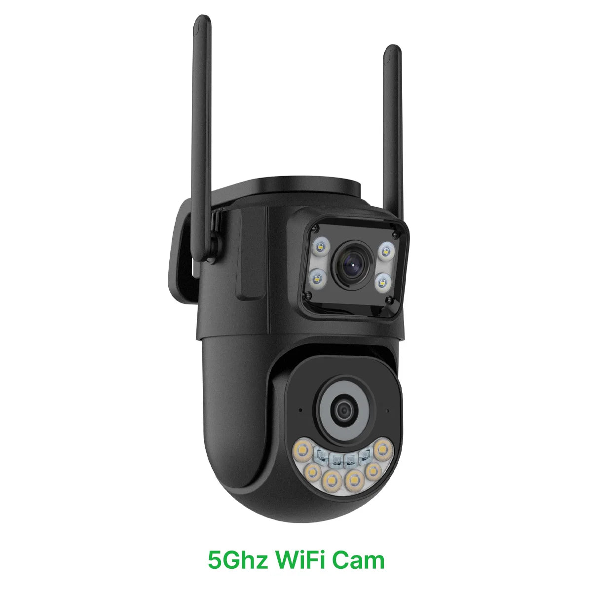 High-Performance Dual Lens PTZ Wifi Security Camera - Auto Tracking Outdoor CCTV with 2.4Ghz & 5Ghz Connectivity