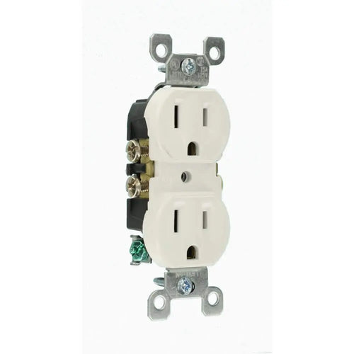 15 Amp 125V Duplex Outlet/Receptacle, White, Pack of 10, Model 5320-WMP