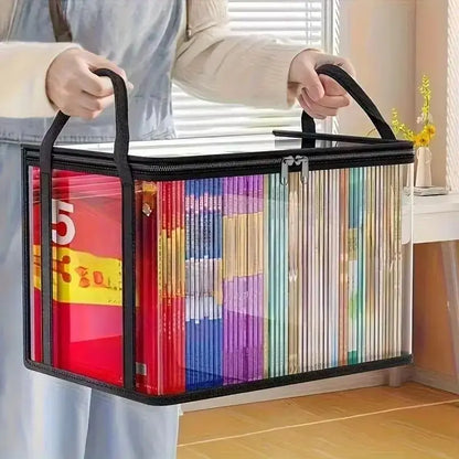 Large Clear Heavy-Duty Plastic Storage Box with Hinged Lid - High Capacity Organizer for Home, Camping, Travel, Attic, and Moving - Free Shipping Available