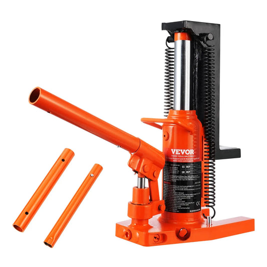 Vevor Hydraulic Toe Jack - 2.5 Ton Toe Lift and 5 Ton Top Lift Capacity, Adjustable Toe Height 0.8-5.3 in, Top Height 8.9-13.4 in, Air Hydraulic Claw Jack for Industrial Machinery
