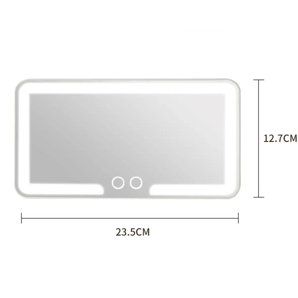 LED Touch Screen Car Sun Visor Makeup Mirror - Adjustable Brightness, Rechargeable HD Vanity Mirror for Stylish Women