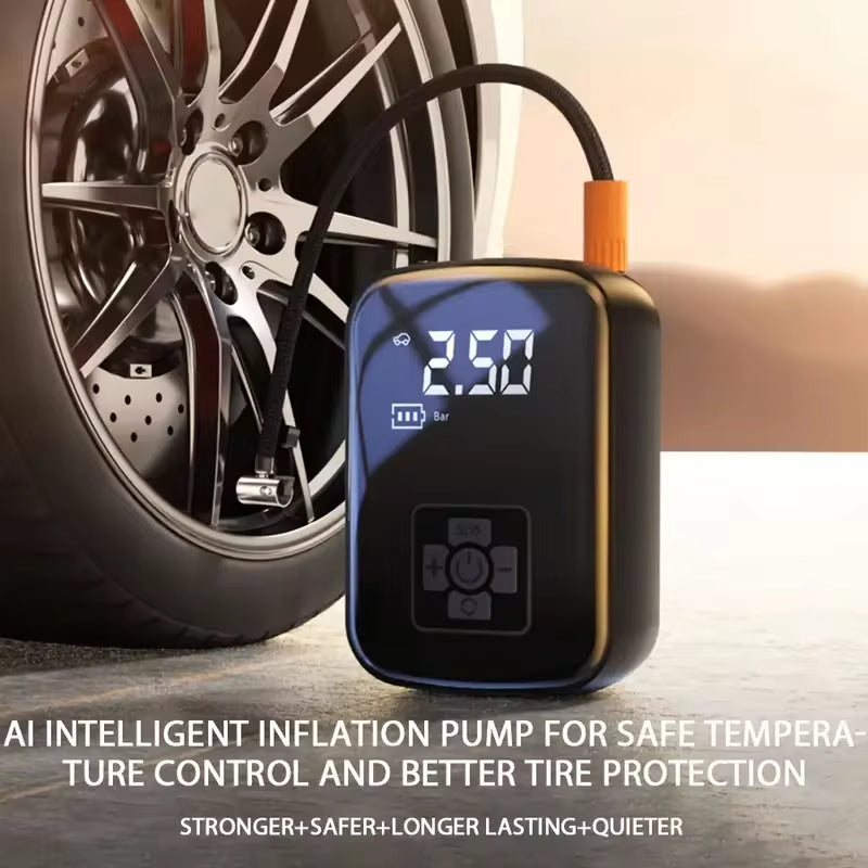 Wireless Portable Air Compressor - Electric Tire Inflator for Motorcycles, Bicycles, Boats, and More