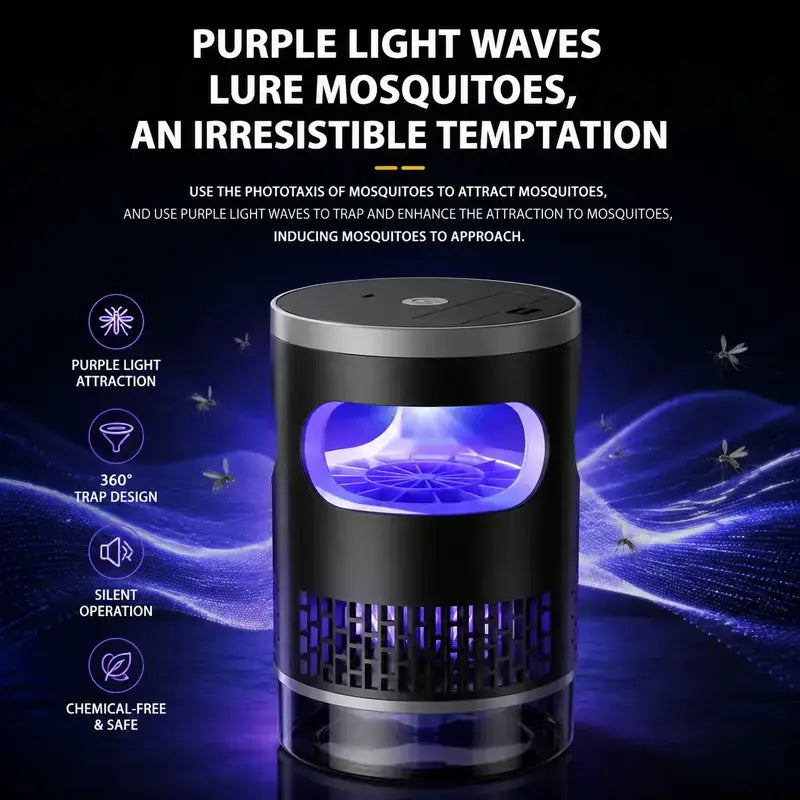 Summervibes Indoor Insect Trap - Ultimate UV Light & Suction Solution for Mosquitoes, Fruit Flies, Gnats & Moths - Silent, Safe & Effective for Your Home