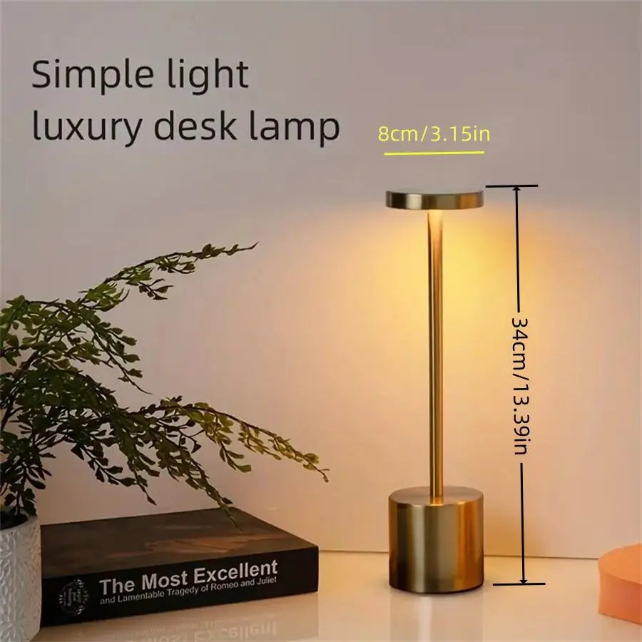 Contemporary Touch-Control LED Table Lamp, Rechargeable Portable Ambient Light for Home, Living Room, and Bedroom Decor