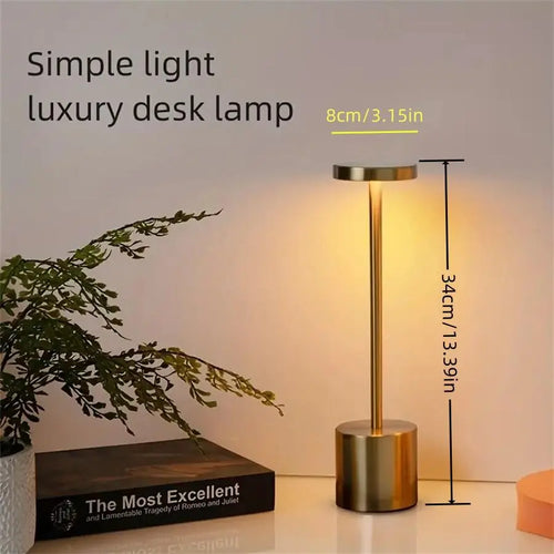 Contemporary Touch-Control LED Table Lamp, Rechargeable Portable Ambient Light for Home, Living Room, and Bedroom Decor