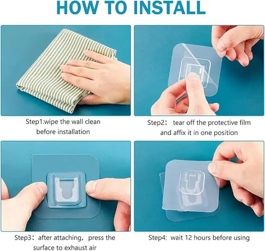 Wall Hooks Organizer with Double-Sided Adhesive Suction Cups - Available in 5, 10, or 15 Pairs for Kitchen and Bathroom Storage Solutions