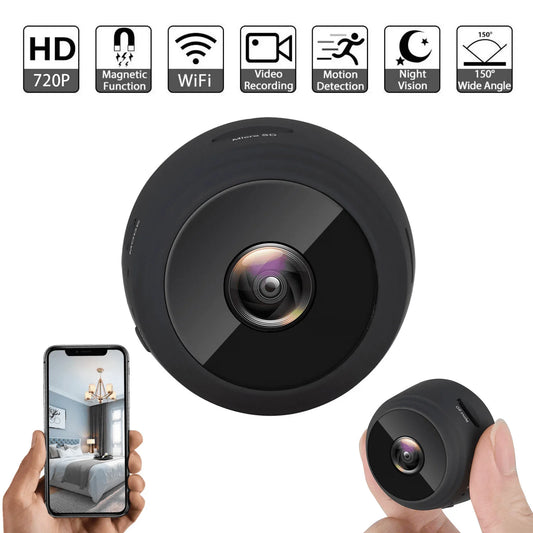 SZDUDU Mini Wireless Security Camera - Full HD 720P, Night Vision, Motion Detection, Perfect for Home, Car, Office, and Outdoor Use