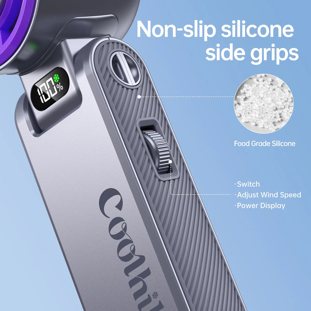 Coolhill Foldable High-Speed Handheld Fan - 199 Adjustable Levels for Ultimate Summer Comfort and Travel Essentials